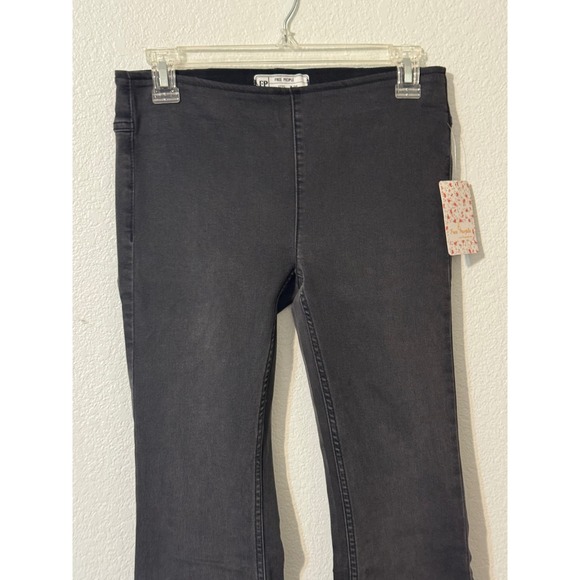 Free People Black Denim High Rise Flare Pants Size 25 NWT Jeans - Picture 7 of 7